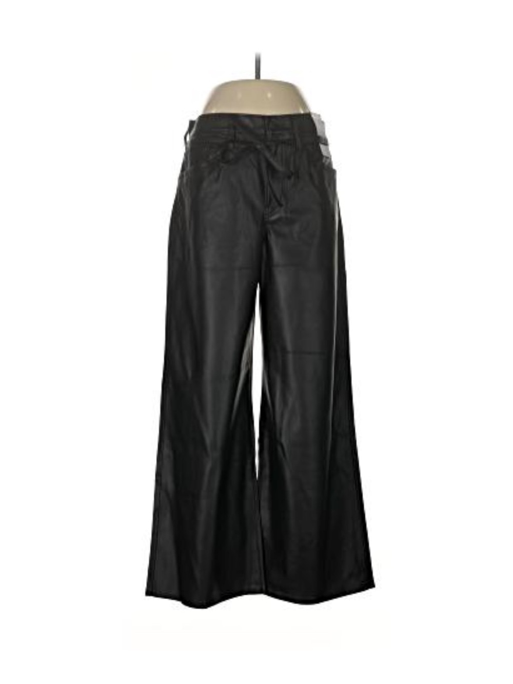 NWT Levi’s Premium Faux Leather Lace Up Wide Leg Pants Black 28 - Picture 3 of 7